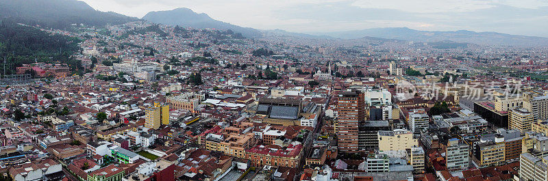 Wide angle view of Bogotà Colombia